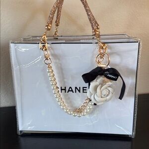 Authentic Chanel Immortalized White with Black Trim Bag Upcycled 2 Bags in 1